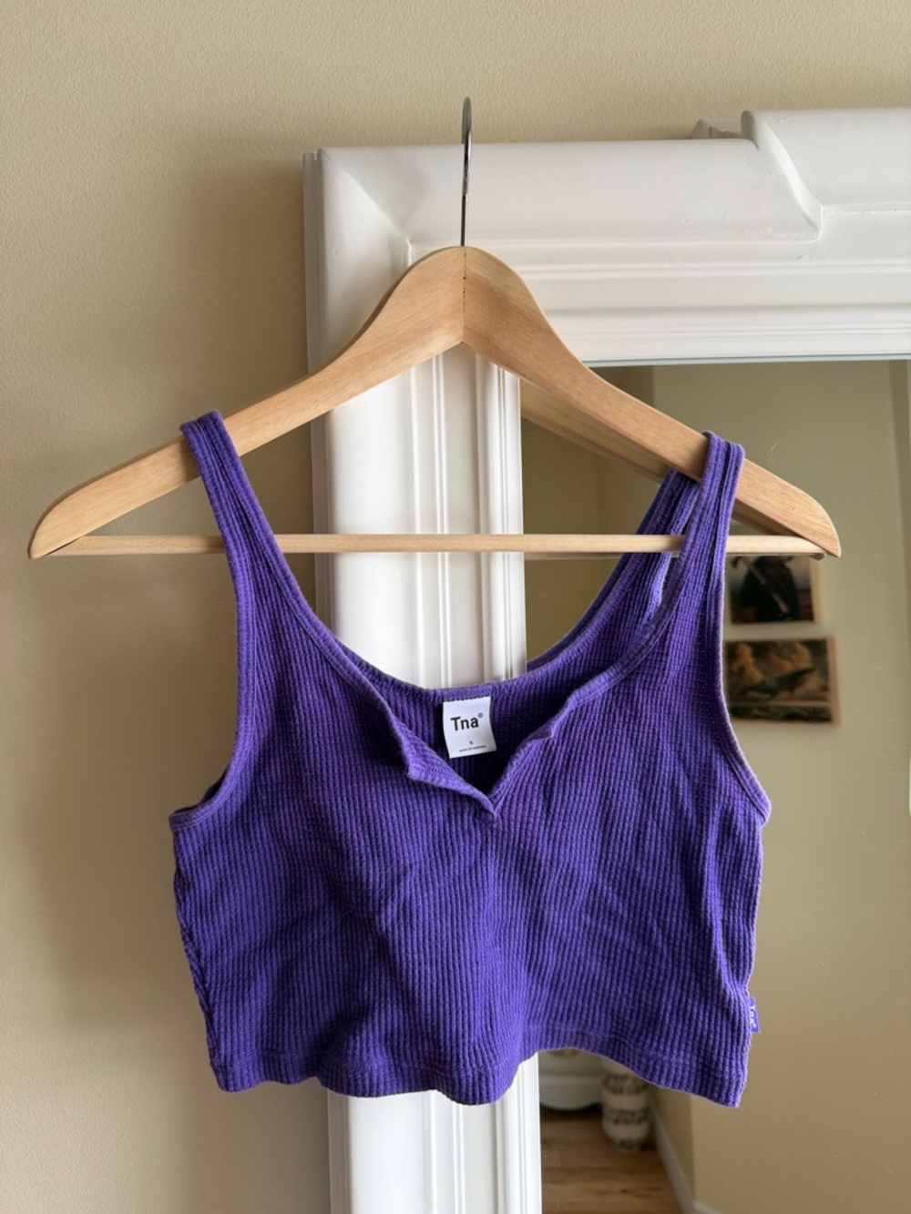 TNA Violet Ribbed Crop Tank